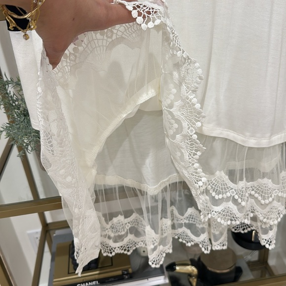 Black White Lace Trim Dress - Picture 6 of 8